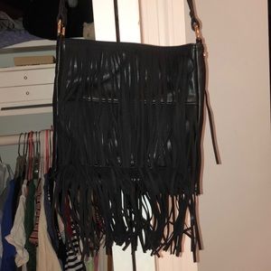 Black fringe bag